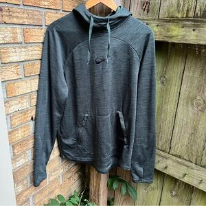 Nike Dri Fit Dark Gray/Green Cowl Neck Hoodie